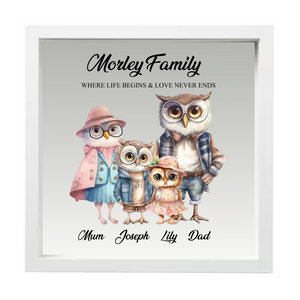 Owl Family Print - Personalised Gift