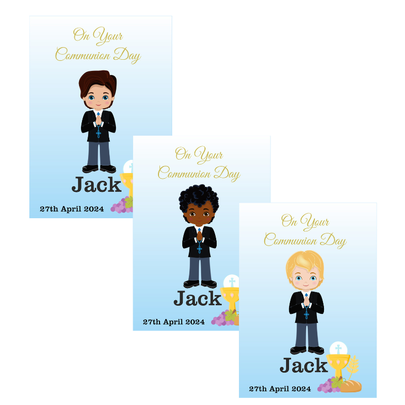 Customised Boy Holy Communion Card - Personalised Gift