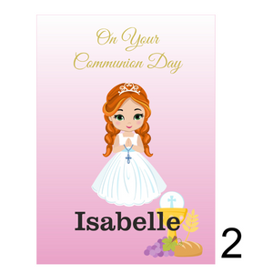 Customised Girl Holy Communion Card - Personalised Gift