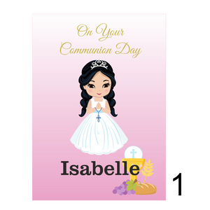 Customised Girl Holy Communion Card - Personalised Gift