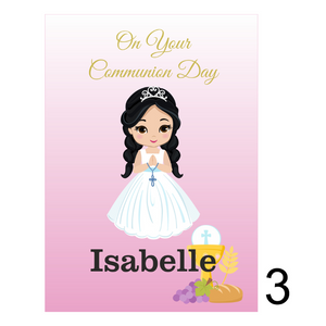 Customised Girl Holy Communion Card - Personalised Gift