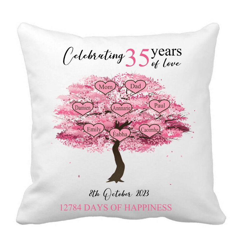 Celebrating Anniversary Cushion - Personalised Gift