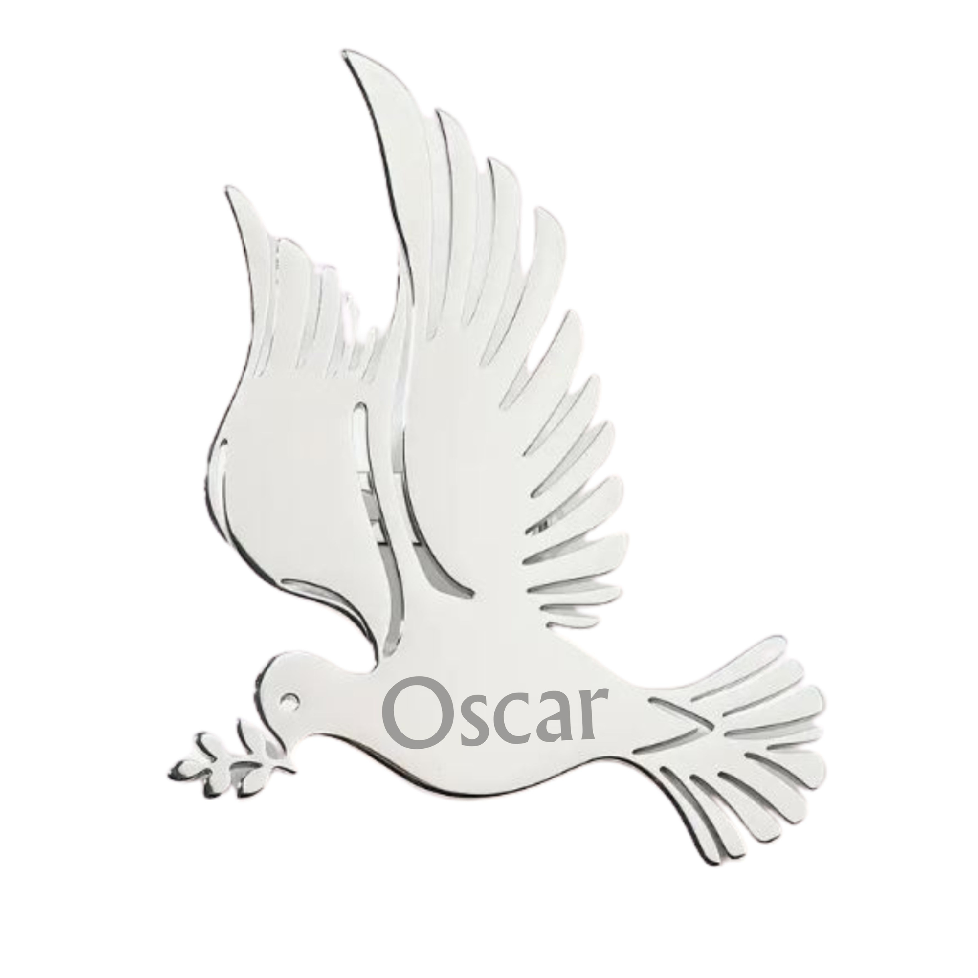 Engraved Dove Shaped Pin - Personalised Gift