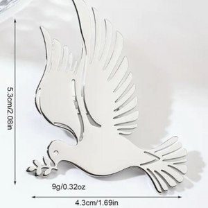 Engraved Dove Shaped Pin - Personalised Gift