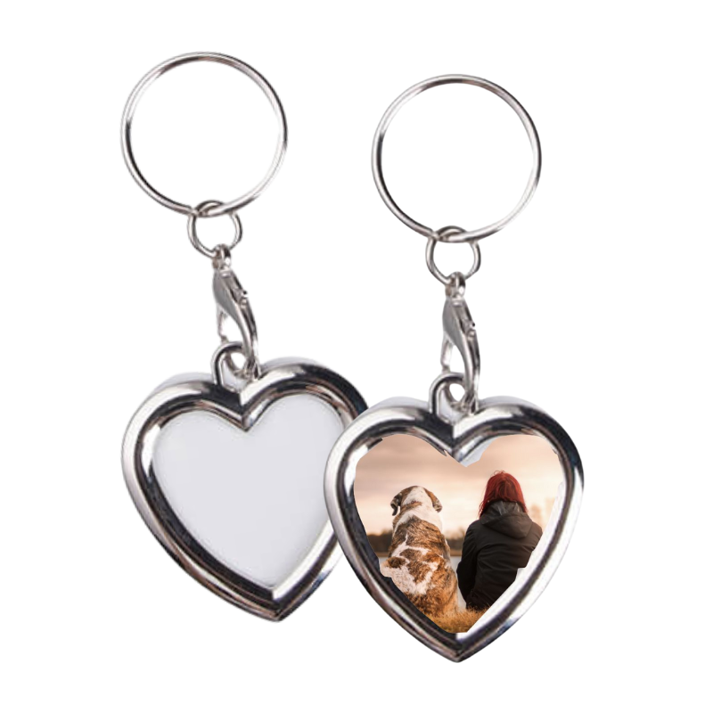 Double Sided Heart Keyring - Personalised Gift