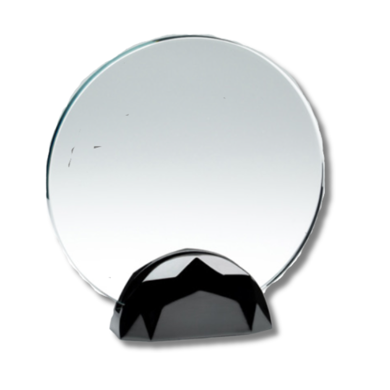 Round Glass with Gunmetal Base - Personalised Gift