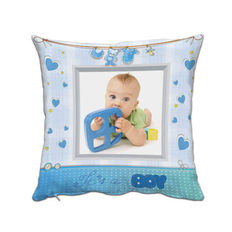 It's A Boy Satin Cushion - Personalised Gift