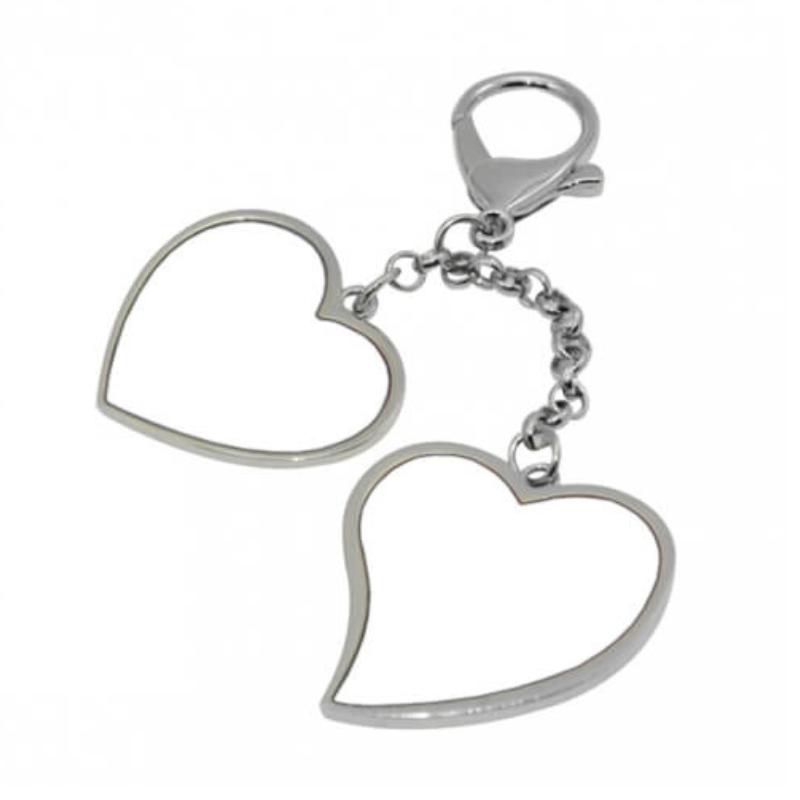 Double Heart Fob - Personalised Gift