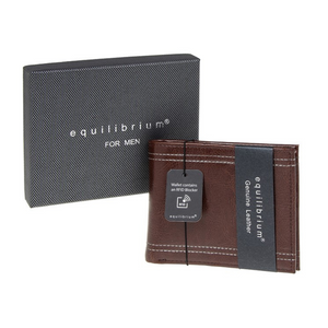 Double Lines Leather Wallet - Personalised Gift