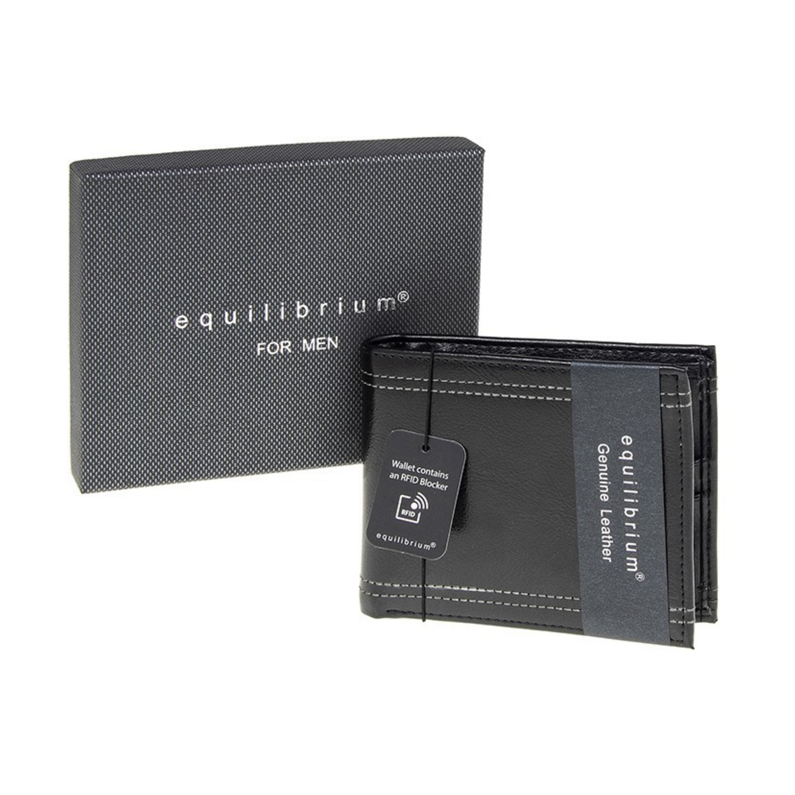 Double Lines Leather Wallet - Personalised Gift