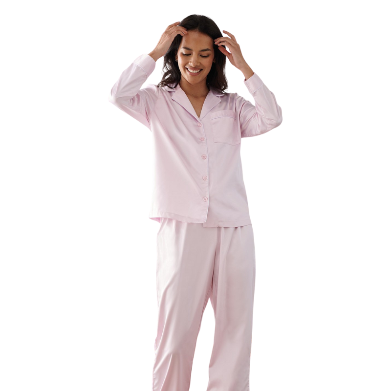 Women's Satin Long Pyjamas - Personalised Gift