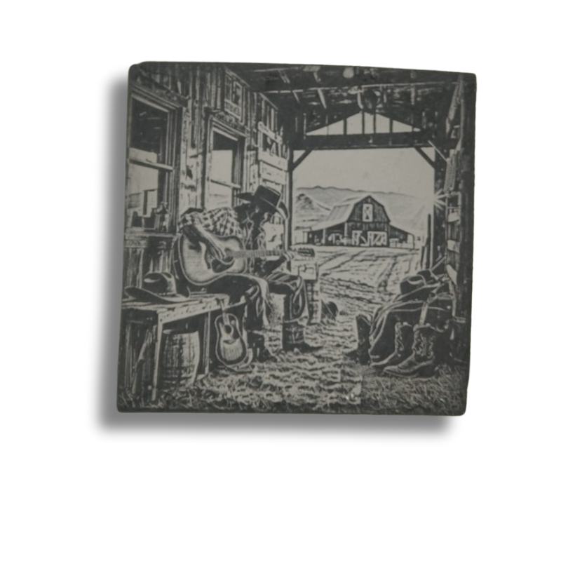 Cowboy - Engraved Slate Coaster