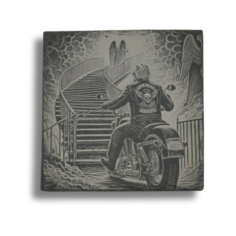 Biker Heaven - Engraved Slate Coaster