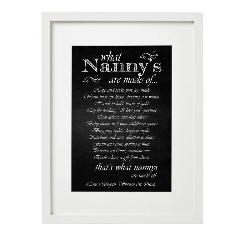 What Nanny's are Made of Frame - Personalised Gift