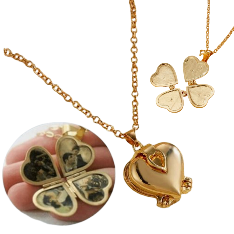 Heart - Clover Locket - Personalised Gift