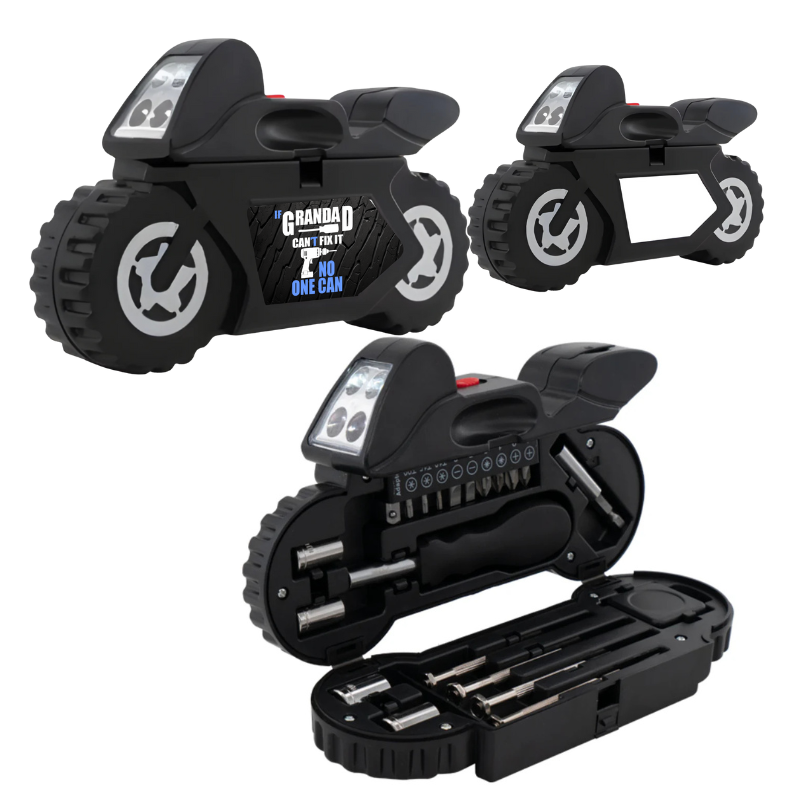 Motorcycle Shaped Tool Set - Personalised Gift