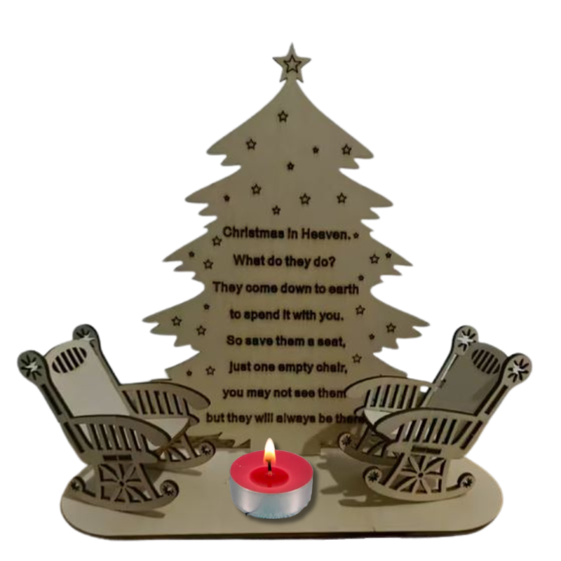 Wooden Rocking Chair Candle Holder With 2 Chairs - Personalised Gift