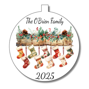 Family Christmas Stocking Bauble Decoration - Personalised Gift