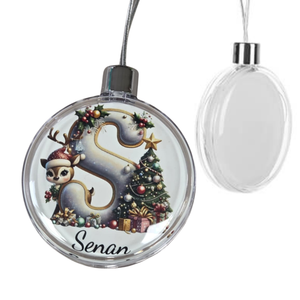 Gold/White Alphabet Bauble - Personalised Gift