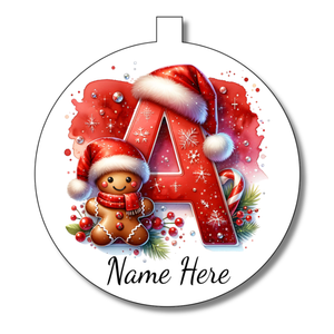Gingerbread Man Alphabet Bauble - Personalised Gift