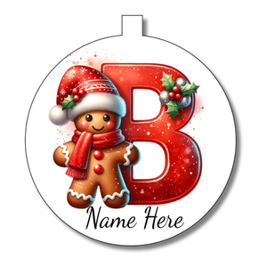 Gingerbread Man Alphabet Bauble - Personalised Gift