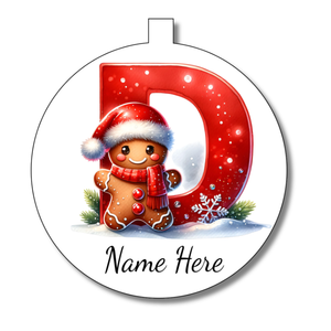 Gingerbread Man Alphabet Bauble - Personalised Gift