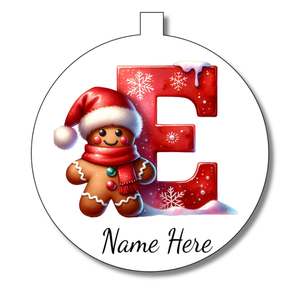 Gingerbread Man Alphabet Bauble - Personalised Gift