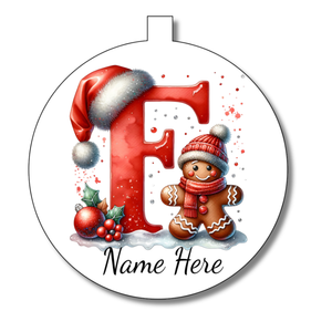 Gingerbread Man Alphabet Bauble - Personalised Gift