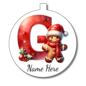 Gingerbread Man Alphabet Bauble - Personalised Gift