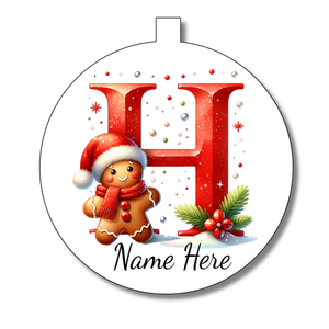 Gingerbread Man Alphabet Bauble - Personalised Gift