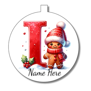 Gingerbread Man Alphabet Bauble - Personalised Gift