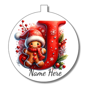 Gingerbread Man Alphabet Bauble - Personalised Gift