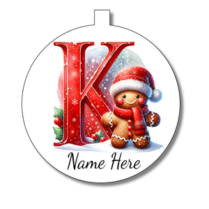 Gingerbread Man Alphabet Bauble - Personalised Gift