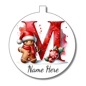 Gingerbread Man Alphabet Bauble - Personalised Gift