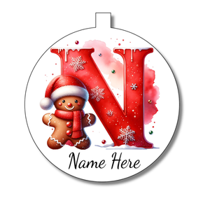 Gingerbread Man Alphabet Bauble - Personalised Gift