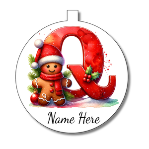 Gingerbread Man Alphabet Bauble - Personalised Gift