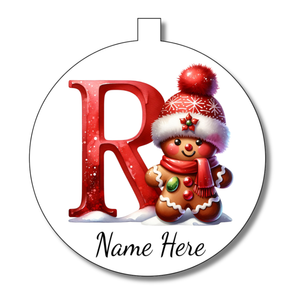 Gingerbread Man Alphabet Bauble - Personalised Gift
