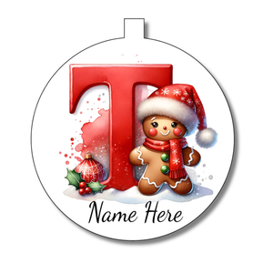 Gingerbread Man Alphabet Bauble - Personalised Gift