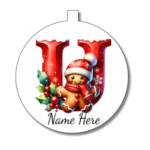 Gingerbread Man Alphabet Bauble - Personalised Gift