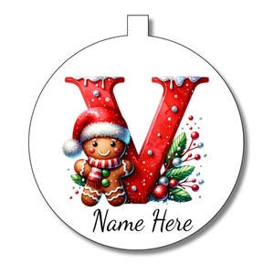 Gingerbread Man Alphabet Bauble - Personalised Gift