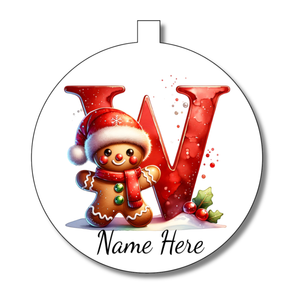 Gingerbread Man Alphabet Bauble - Personalised Gift