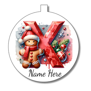 Gingerbread Man Alphabet Bauble - Personalised Gift