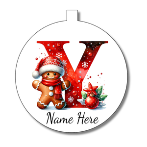 Gingerbread Man Alphabet Bauble - Personalised Gift