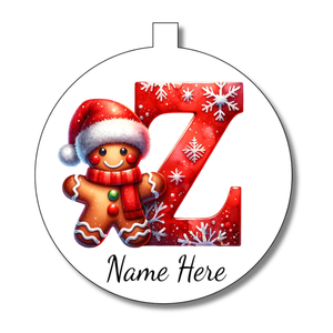 Gingerbread Man Alphabet Bauble - Personalised Gift