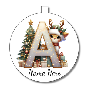 Gold/White Alphabet Bauble - Personalised Gift