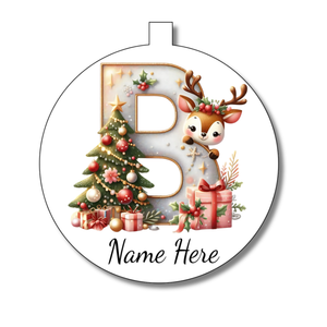 Gold/White Alphabet Bauble - Personalised Gift