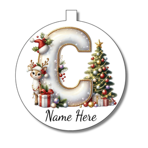 Gold/White Alphabet Bauble - Personalised Gift