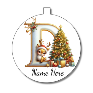 Gold/White Alphabet Bauble - Personalised Gift