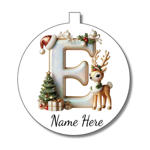 Gold/White Alphabet Bauble - Personalised Gift