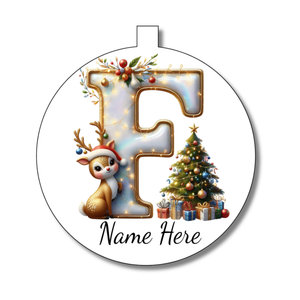 Gold/White Alphabet Bauble - Personalised Gift